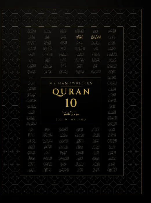 Cover of juz 10, Wa'lamu