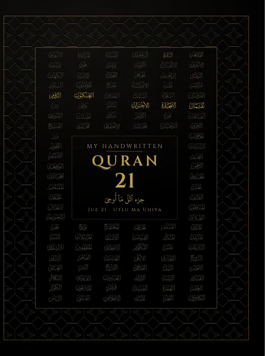 Cover of juz 21, Utlu Ma Uhiya
