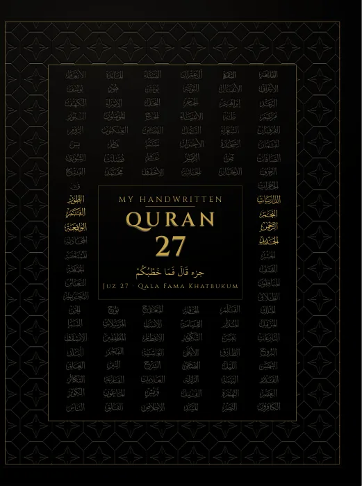 Cover of juz 27, Qala Fama Khatbukum