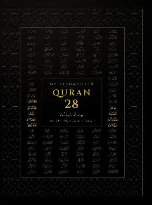Cover of juz 28, Qad Sami'a 'llah