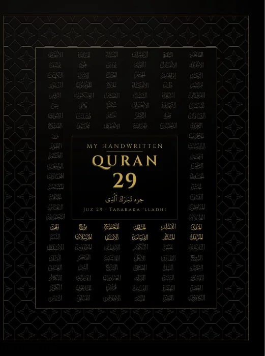 Cover of juz 29, Tabaraka 'lladhi